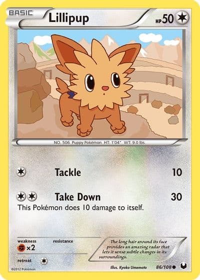 Lillipup Dark Explorers Pokemon card