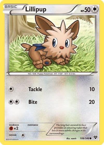 Lillipup XY Base Set Pokemon card