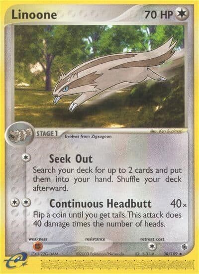 Linoone Ruby and Sapphire Pokemon card