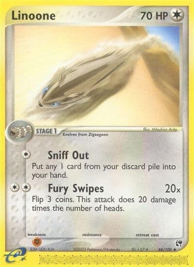 Linoone Sandstorm Pokemon card