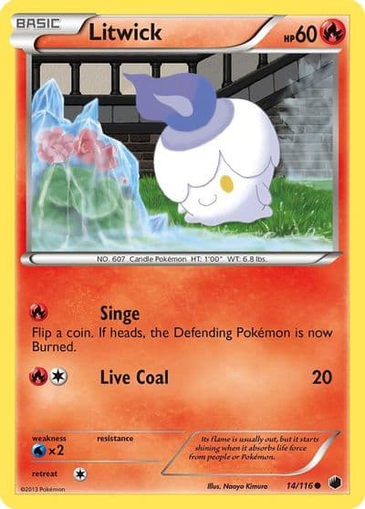 Litwick Plasma Freeze Pokemon card