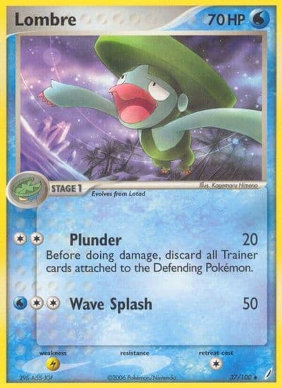Lombre Crystal Guardians Pokemon card