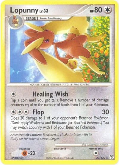 Lopunny Diamond and Pearl Pokemon card