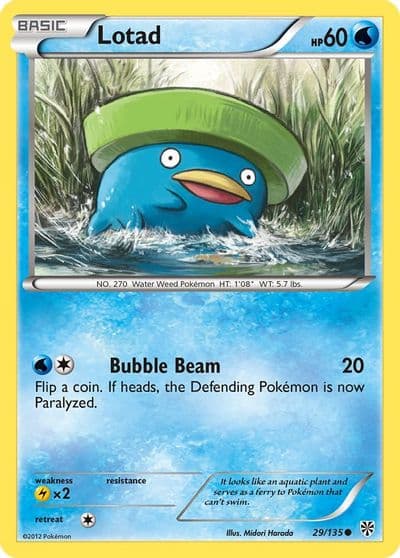 Lotad Plasma Storm Pokemon card