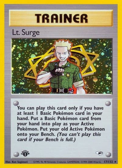 Lt. Surge (17) Gym Heroes Pokemon card