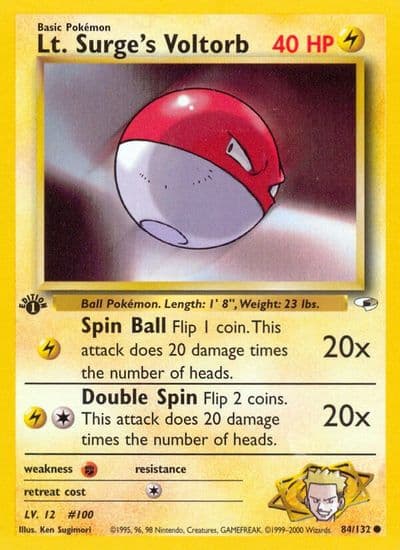Lt. Surge's Voltorb Gym Heroes Pokemon card