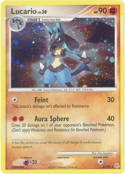 Lucario Diamond and Pearl Pokemon card