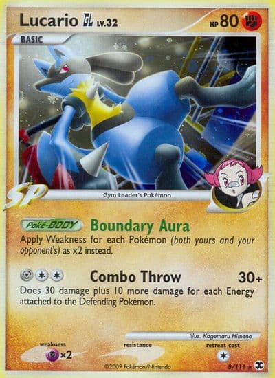 Lucario GL Rising Rivals Pokemon card