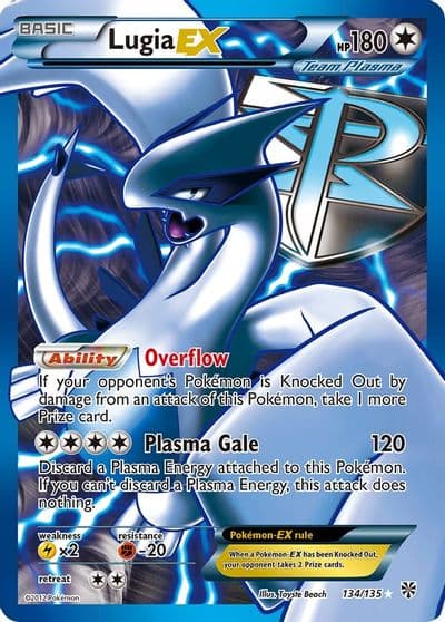 Lugia EX (Team Plasma) (134 Full Art) Plasma Storm Pokemon card