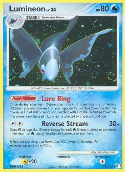 Lumineon Mysterious Treasures Pokemon card