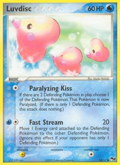 Luvdisc POP Series 2 Pokemon card