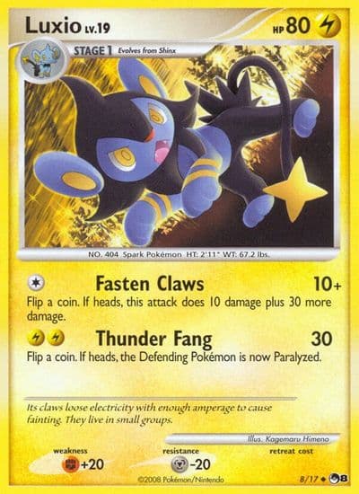 Luxio POP Series 8 Pokemon card