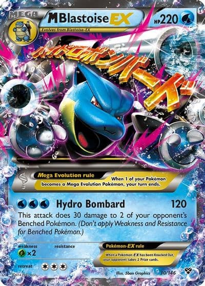 M Blastoise EX XY Base Set Pokemon card