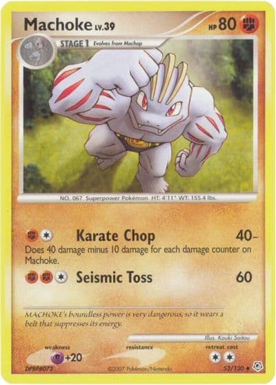 Machoke Diamond and Pearl Pokemon card