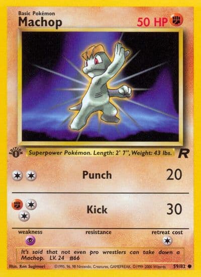 Machop Team Rocket Pokemon card