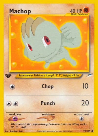 Machop Neo Destiny Pokemon card