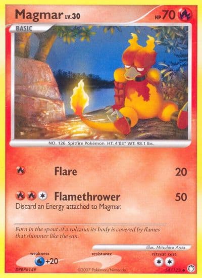 Magmar Mysterious Treasures Pokemon card