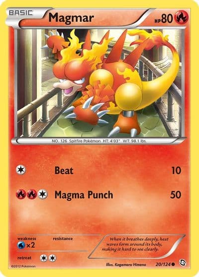 Magmar Dragons Exalted Pokemon card