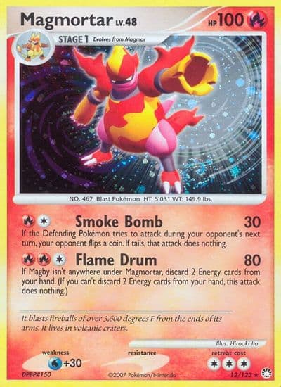 Magmortar Mysterious Treasures Pokemon card