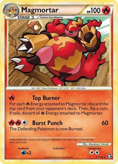 Magmortar Triumphant Pokemon card