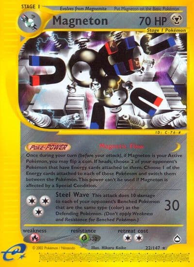 Magneton Aquapolis Pokemon card