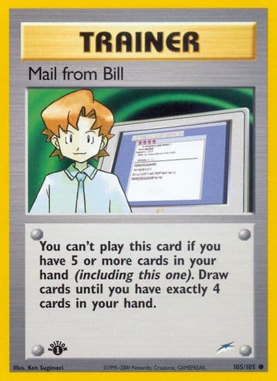 Mail from Bill Neo Destiny Pokemon card