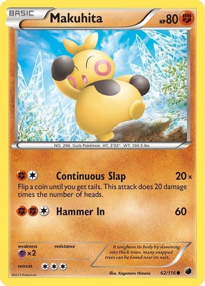 Makuhita Plasma Freeze Pokemon card