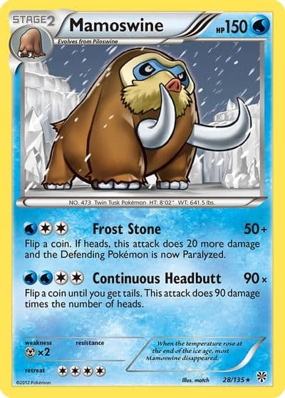 Mamoswine Plasma Storm Pokemon card