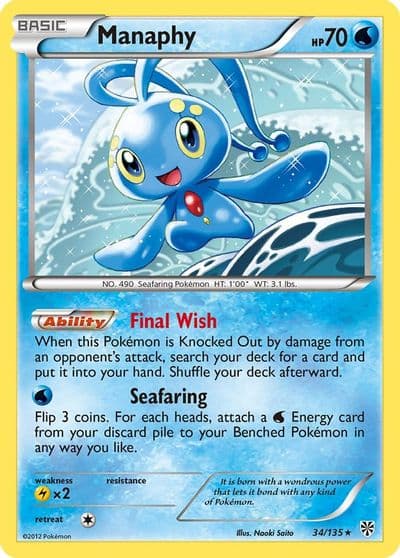 Manaphy Plasma Storm Pokemon card