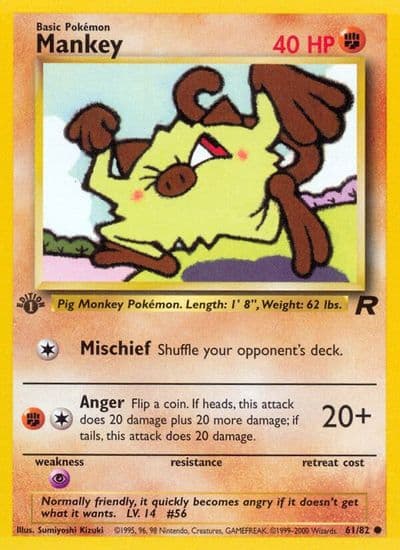 Mankey Team Rocket Pokemon card