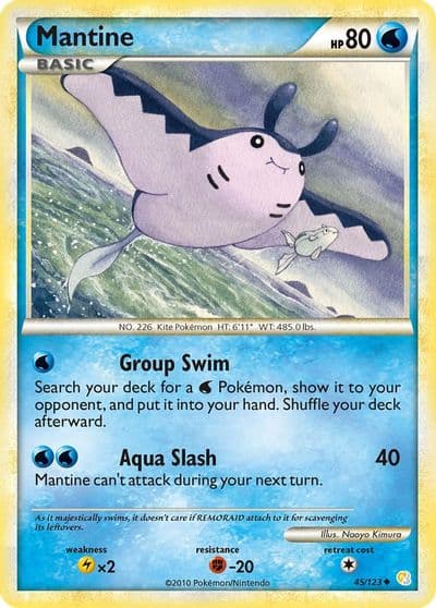 Mantine HeartGold SoulSilver Pokemon card