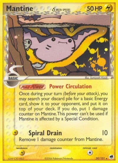 Mantine (Delta Species) Dragon Frontiers Pokemon card