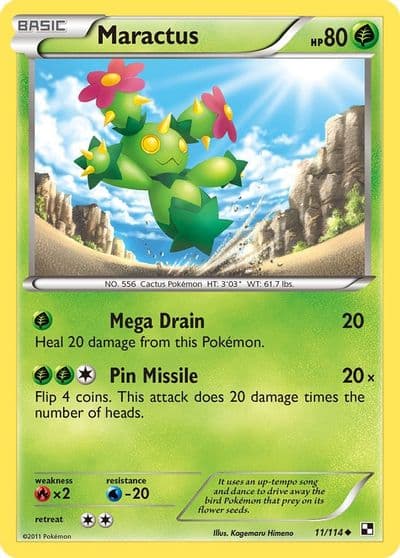 Maractus (11) Black and White Pokemon card