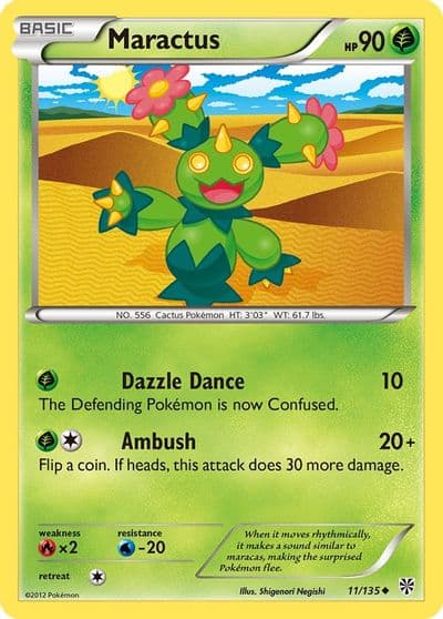 Maractus Plasma Storm Pokemon card