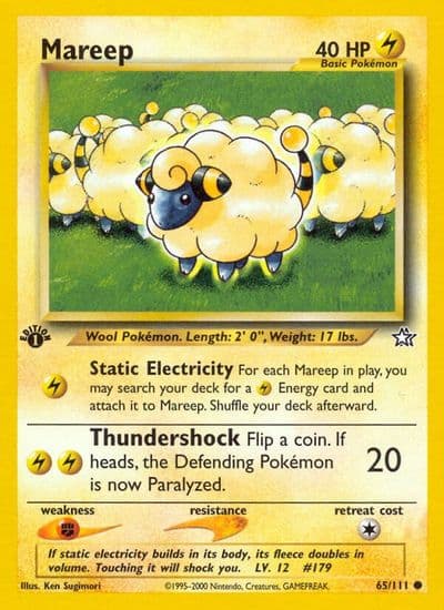 Mareep Neo Genesis Pokemon card