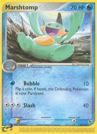 Marshtomp Ruby and Sapphire Pokemon card
