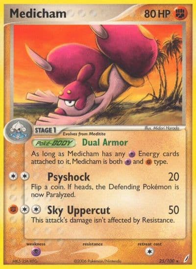 Medicham Crystal Guardians Pokemon card