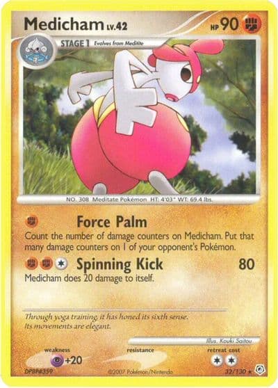 Medicham Diamond and Pearl Pokemon card
