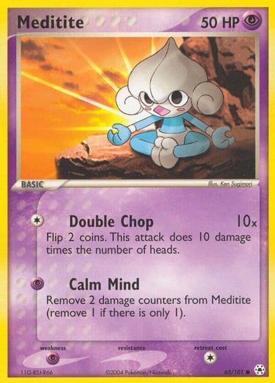 Meditite Hidden Legends Pokemon card