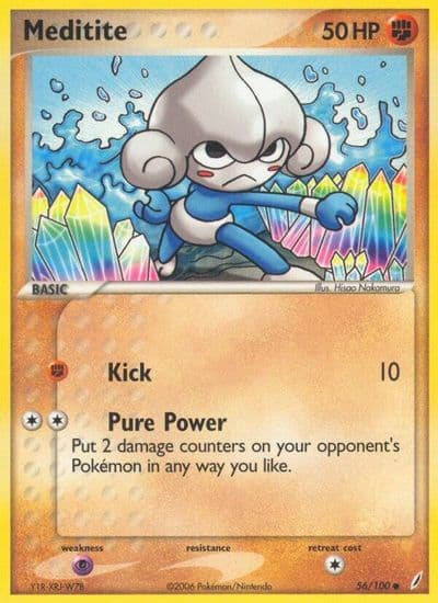 Meditite Crystal Guardians Pokemon card