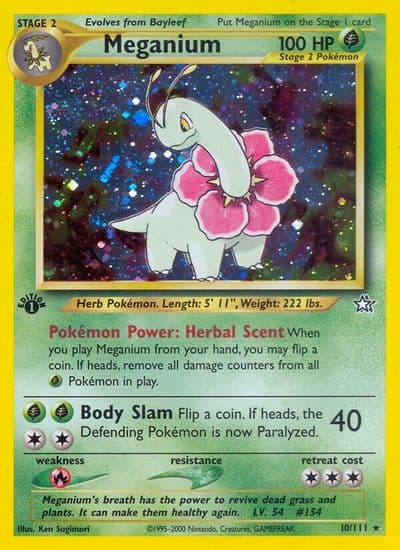 Meganium (10) Neo Genesis Pokemon card
