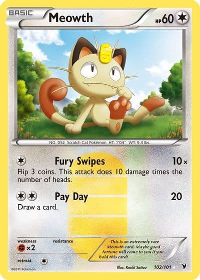 Meowth Noble Victories Pokemon card