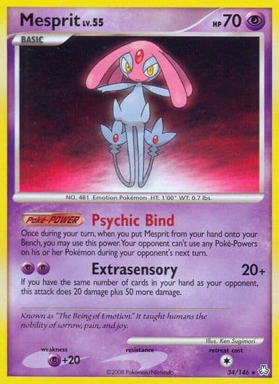 Mesprit Legends Awakened Pokemon card
