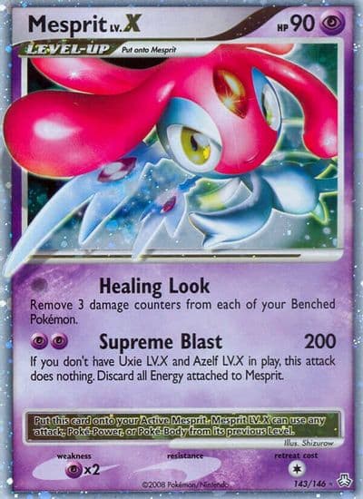 Mesprit LV.X Legends Awakened Pokemon card