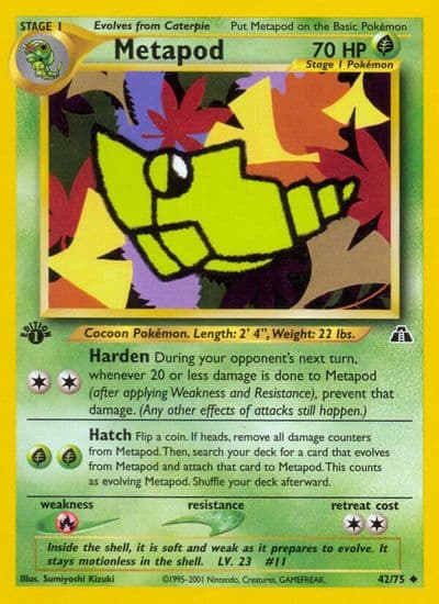 Metapod Neo Discovery Pokemon card