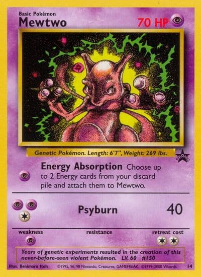 Mewtwo (14) WoTC Promo Pokemon card