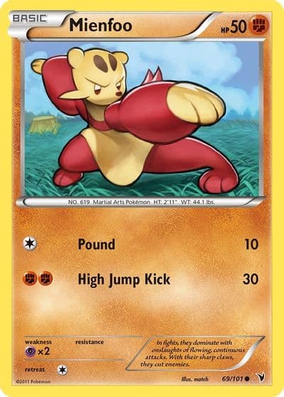 Mienfoo Noble Victories Pokemon card