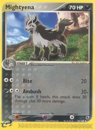 Mightyena Ruby and Sapphire Pokemon card
