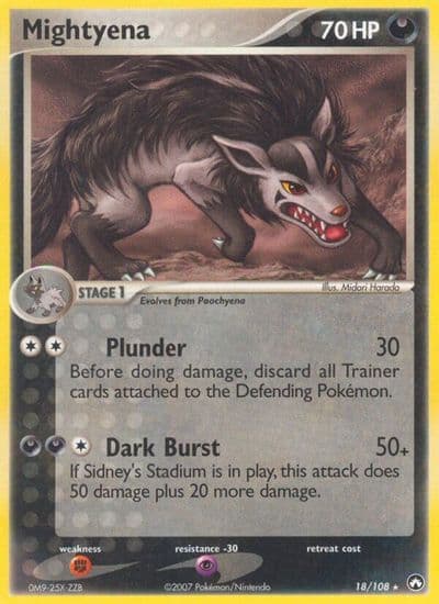 Mightyena Power Keepers Pokemon card