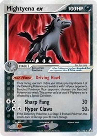 Mightyena ex Holon Phantoms Pokemon card